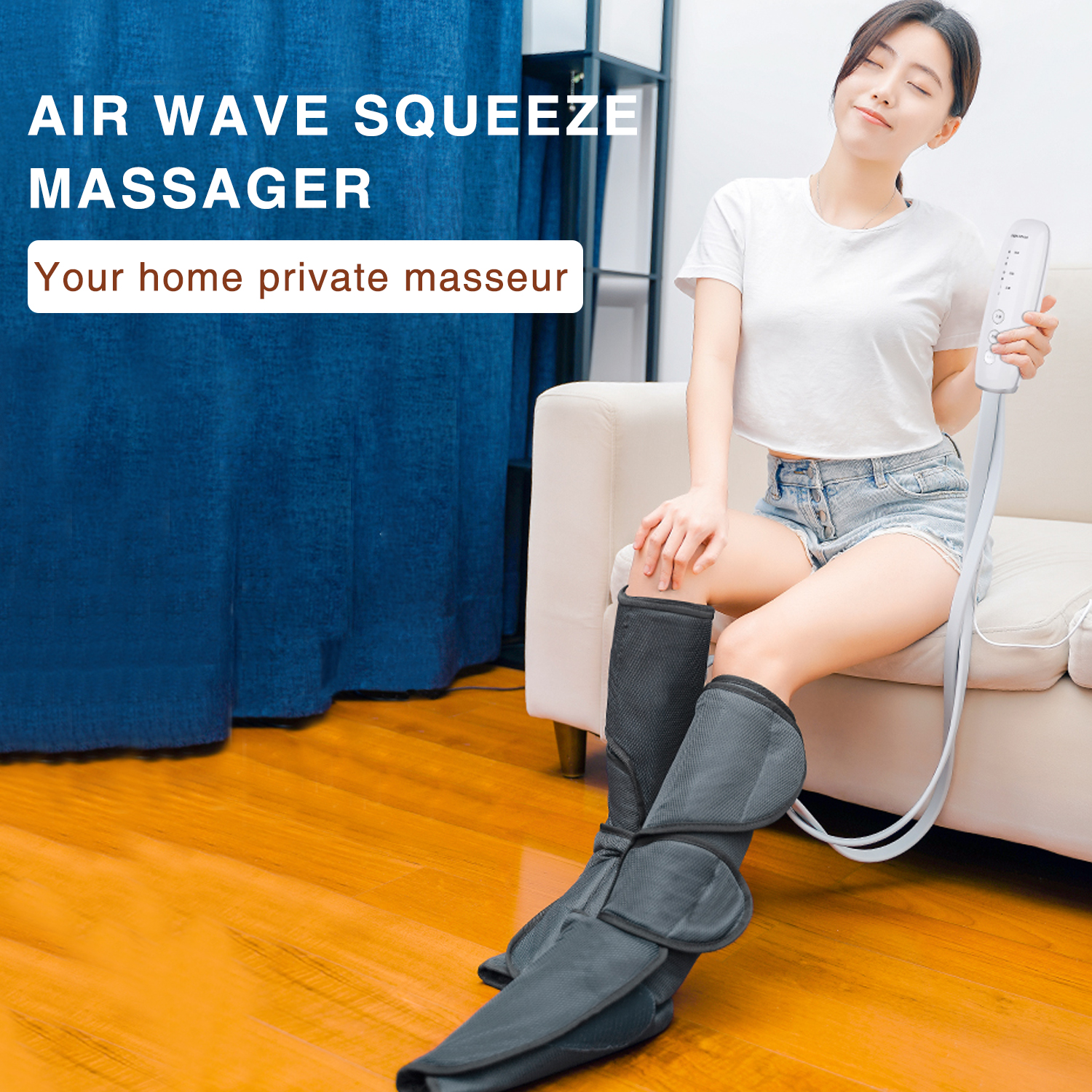 Meeegou Air Compression Leg Massager， Massager for Circulation Foot and Calf Massager Air Compression Leg and Thigh Wraps Massage Boots Machine for Home Use Relaxatio